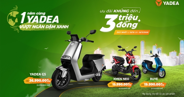 Không chỉ nhiều ưu đãi, YADEA còn gửi thông điệp ý nghĩa với chương trình “1 năm cùng YADEA vượt ngàn dặm xanh