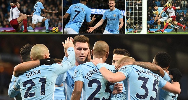 Highlights: Man City 3-0 West Brom (Vòng 25 Ngoại hạng Anh)