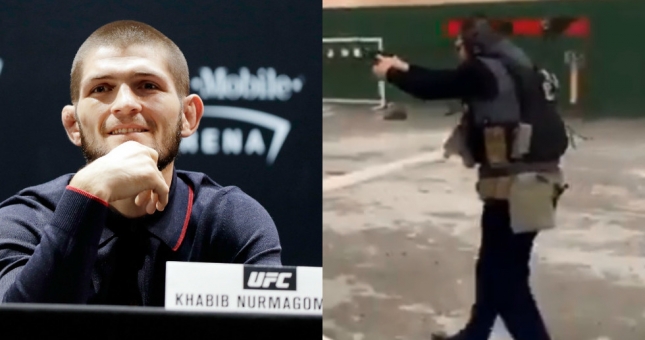 VIDEO Khabib thể hiện kĩ năng bắn súng chuyên nghiệp tại Jordan