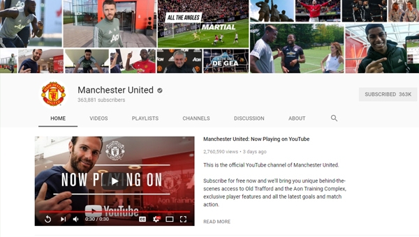 Man Utd có kênh YouTube chính thức sau 13 năm chờ đợi