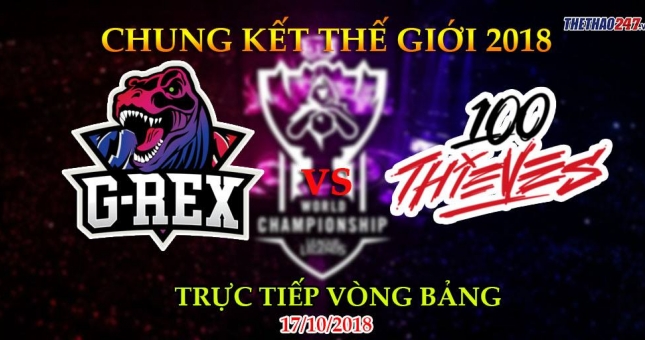 CKTG 2018 ngày 17/10 lúc 19h: G-Rex vs 100 Thieves: 100T đã chiến thắng từ giây phút đầu