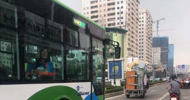 Hà Nội: Đã lắp camera để phạt nguội xe đi vào làn buýt nhanh BRT