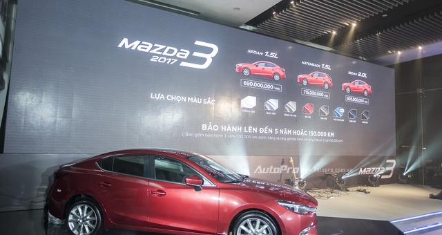 Mazda3 2017 chính thức ra mắt Việt Nam, giá từ 690 triệu