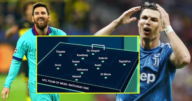 ĐHTB Champions League lượt 1: Ronaldo, Messi vắng mặt