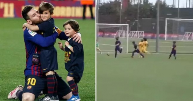 VIDEO: Con trai Messi ghi bàn ấn tượng cho đội trẻ Barca