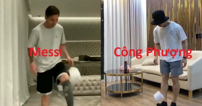 Messi đánh bại Công Phượng trong thử thách tâng cuộn giấy vệ sinh