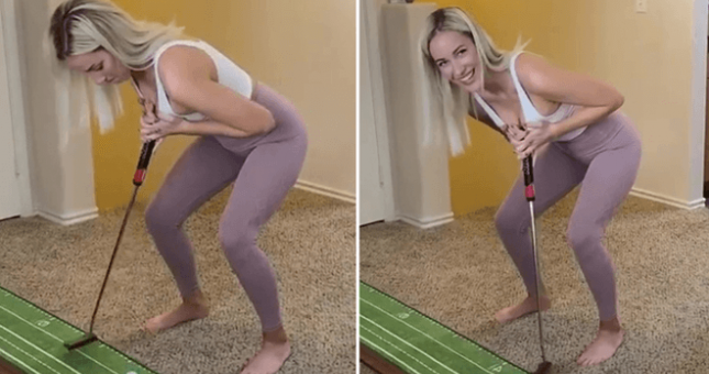 Nữ golf thủ dùng ngực đánh Golf gây sốt cộng đồng mạng