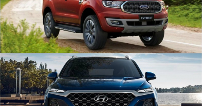 So sánh xe Ford Everest 2020 và Hyundai SantaFe 2020