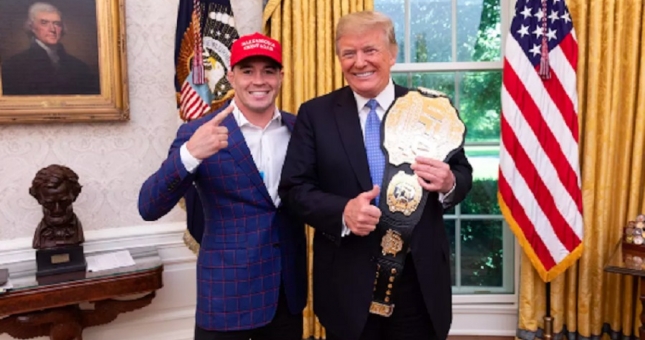 Colby Covington tặng đai vô địch UFC 'dỏm' cho Donald Trump?