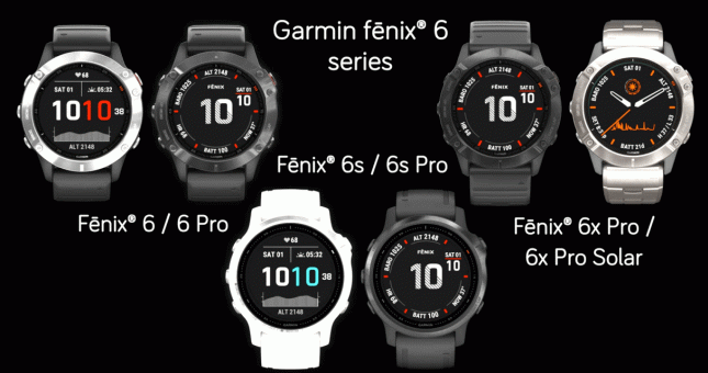 Hé lộ Series Garmin Fenix 6, phiên bản cao cấp có thể sạc Pin mặt trời