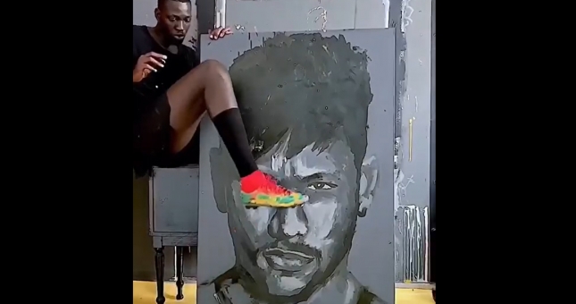 VIDEO: Chàng trai dùng chân vẽ Neymar gây bão mạng xã hội