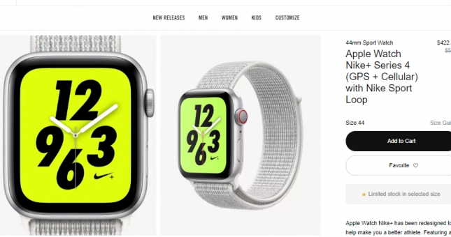 Apple Watch 4 phiên bản thể thao Nike+ giảm giá tới 100 USD