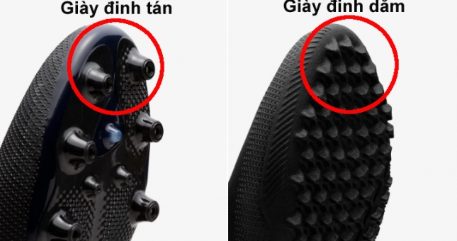 Đá sân cỏ nhân tạo nên đi giày đinh tán hay đinh dăm?