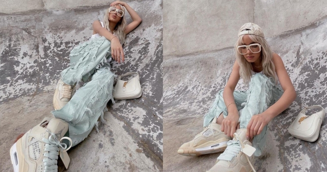 Châu Bùi trên chân Jordan 4 Retro Off-White Sail 'đắt giá'