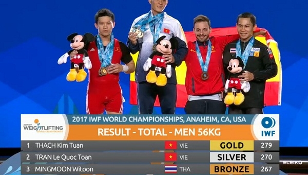 Thạch Kim Tuấn tạo địa chấn tại giải Cử tạ vô địch thế giới 