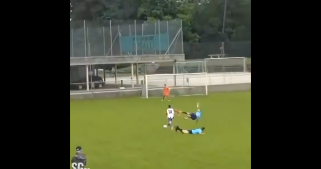 VIDEO: Tưởng mình là Ramos, cầu thủ thi triển kỹ năng 'đi vào lòng đất'