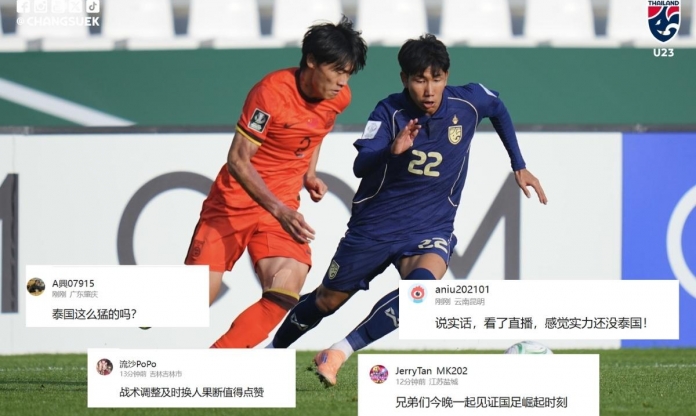 CĐV Trung Quốc đồng loạt phản ứng khi loại U23 Thái Lan khỏi giải