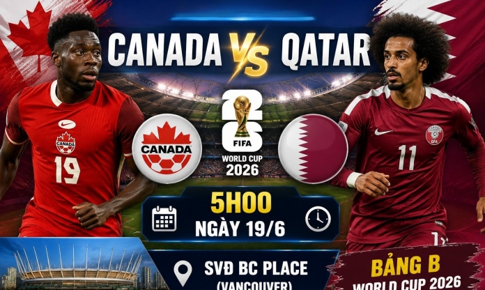 Link xem trực tiếp Canada vs Qatar hôm nay 19/6 trên VTV - World Cup 2026