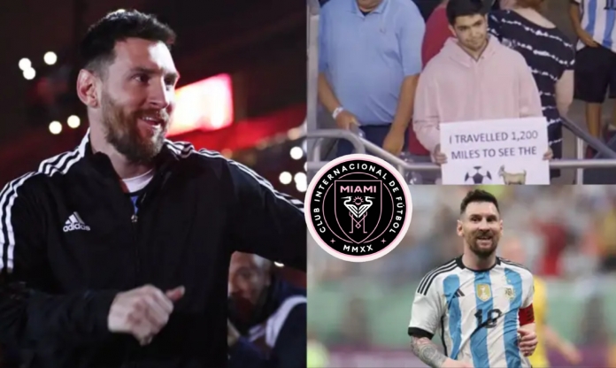 Thất vọng vì Messi, fan hâm mộ bực bội ném biểu ngữ 'GOAT' cầm trên tay