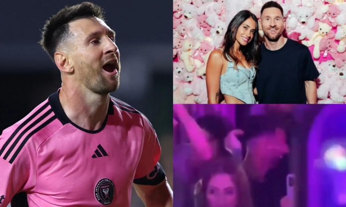 Messi nhảy múa cùng vợ trong hộp đêm