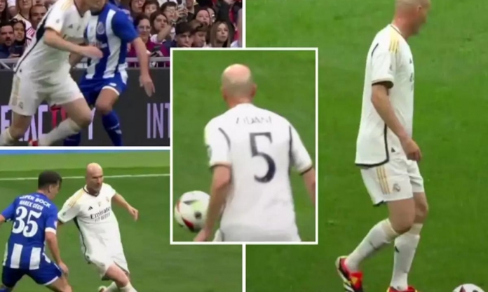 Zidane thể hiện kỹ năng cực đỉnh trong màu áo Real Legends