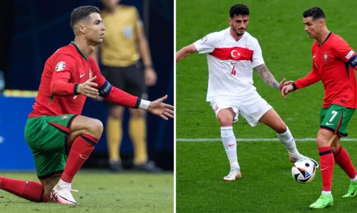Cristiano Ronaldo mượn giày đồng đội đá trận Thổ Nhĩ Kỳ tại Euro 2024