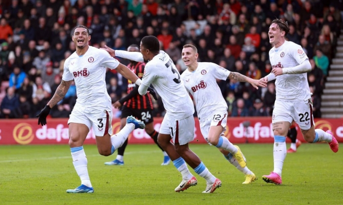 Hòa thót tim Bournemouth, Aston Villa giữ vững top 4 Ngoại hạng Anh