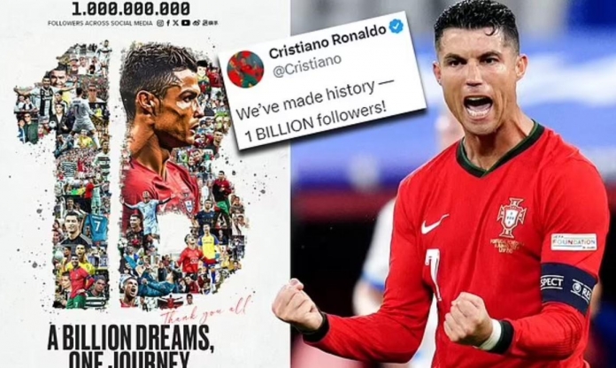 Ronaldo đạt 1 tỷ người theo dõi, lập cột mốc chưa từng có trong lịch sử