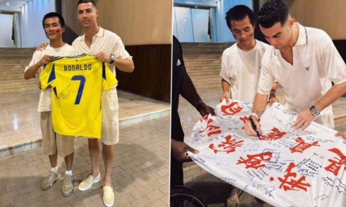 Ronaldo gặp 'fan cuồng' đạp xe gần 7 tháng từ Trung Quốc