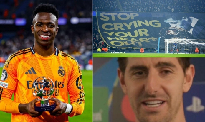 Courtois troll ngược CĐV Man City: 'Vinicius có biết tiếng Anh đâu!'