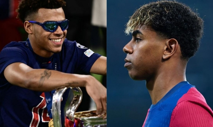 Lamine Yamal bị sao PSG đánh bại