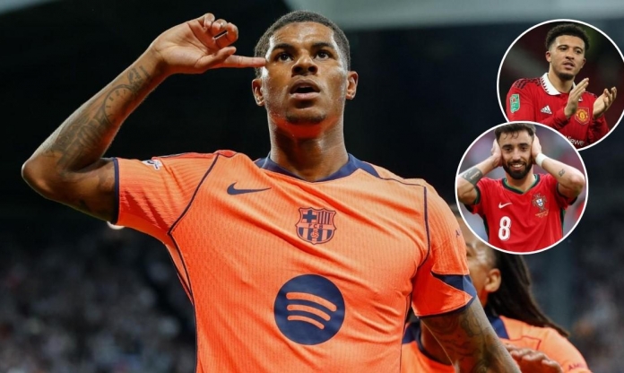 Bruno, Sancho sửng sốt trước siêu phẩm của Rashford