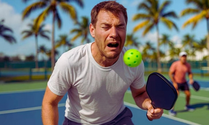 Cảnh báo: Người đàn ông gãy xương mũi vì chơi pickleball