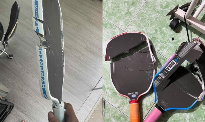 Vợ mải đánh pick quên nghe điện thoại, chồng chặt nát đôi vợt hơn chục triệu đồng