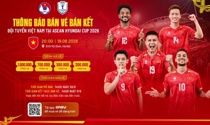 Vé bán kết AFF Cup của ĐT Việt Nam bán khi nào, giá bao nhiêu?