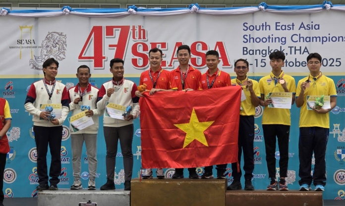 Bắn súng Việt Nam vượt mặt Thái Lan, dẫn đầu giải vô địch Đông Nam Á 2025