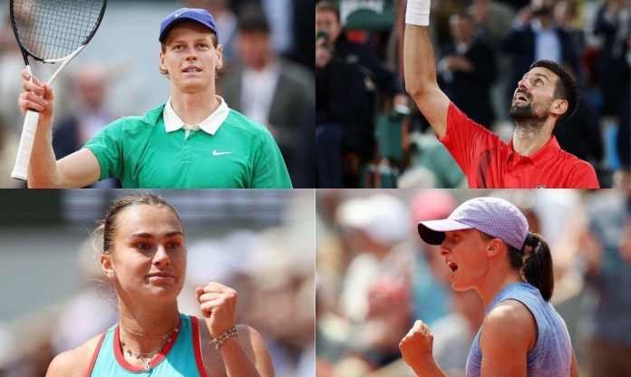 Xác định các cặp trận bán kết Roland Garros 2025