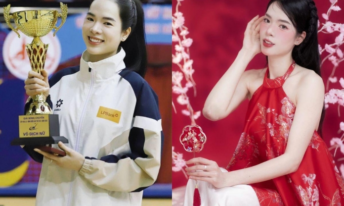 Nhan sắc tựa thiên thần của hoa khôi bóng chuyền cầm cờ cho đoàn thể thao Việt Nam