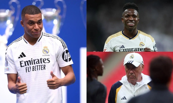 Làm nền cho Vinicius? HLV Ancelotti chỉ thẳng vị trí của Mbappe tại Real Madrid