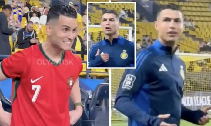 Ronaldo gặp bản sao, nói một câu khiến anh chàng kia đứng hình