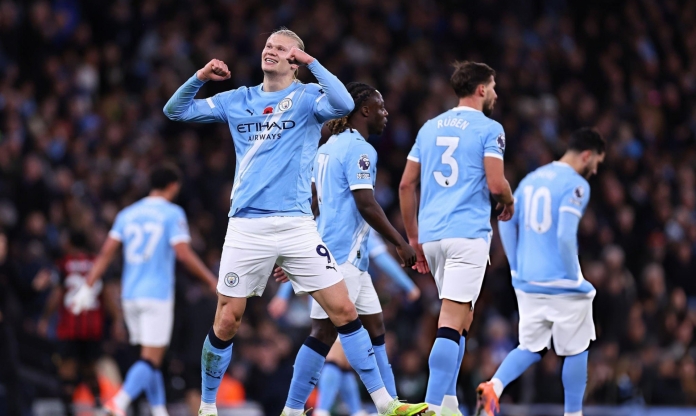 Haaland tỏa sáng, Man City áp sát ngôi đầu Ngoại hạng Anh