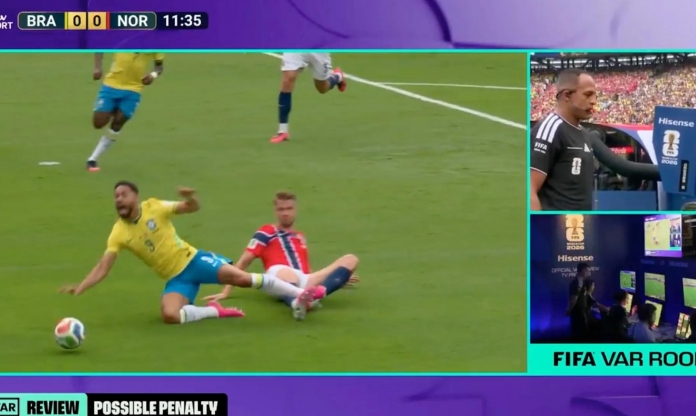 VAR gây bão trong trận thua của Brazil trước Na Uy tại World Cup 2026