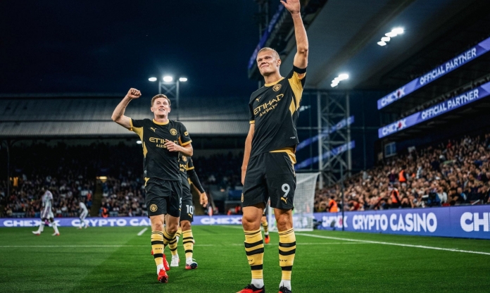 Haaland chói sáng, Man City thắng đậm ngay trên sân Crystal Palace