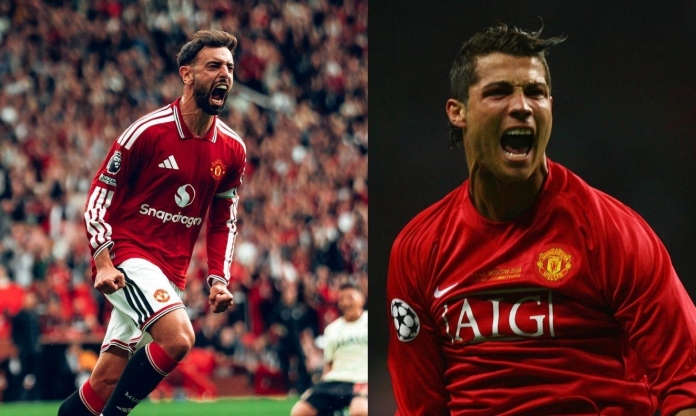 Bruno Fernandes cân bằng thành tích của Ronaldo tại MU