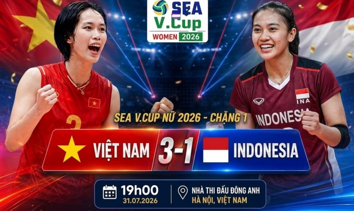 ĐT bóng chuyền nữ Việt Nam ngược dòng thắng Indonesia 3-1 tại SEA V.Cup 2026