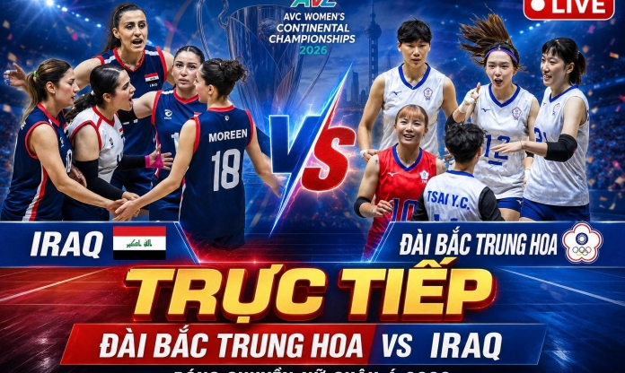 Bóng chuyền nữ Đài Bắc Trung Hoa thắng áp đảo khiến Iraq choáng váng