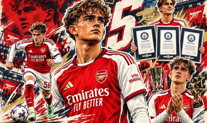 Chưa tròn 17 tuổi, viên ngọc cực hay của Arsenal đã nhận 3 kỷ lục Guinness