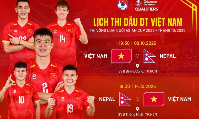 AFC xác nhận ĐT Việt Nam đá 2 trận với Nepal trên sân nhà