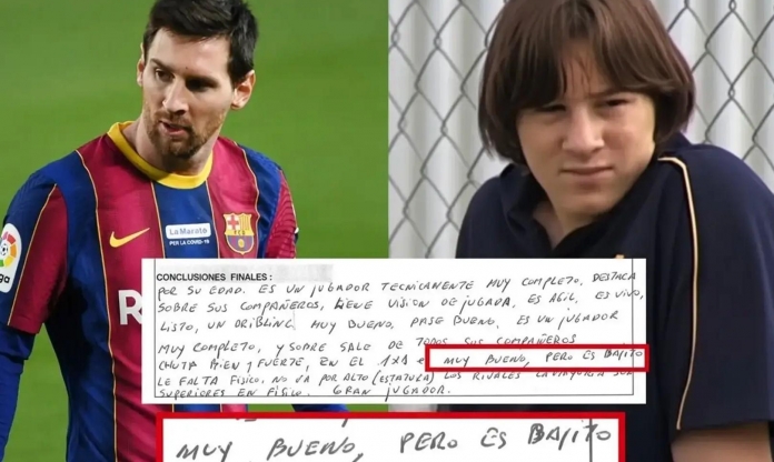 3 bản đánh giá tuyển trạch của Barca về Messi năm 13 tuổi
