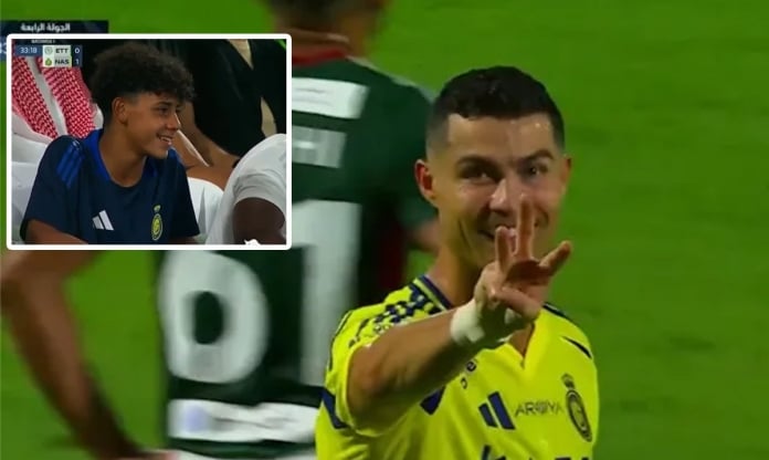 Giải mã màn ăn mừng của Ronaldo với con trai